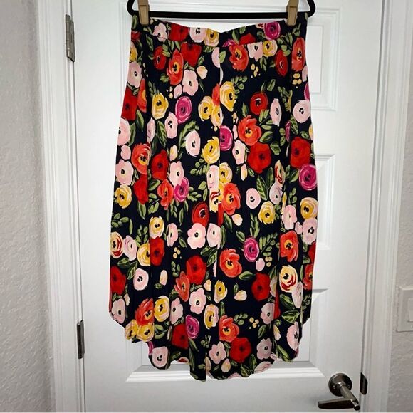 Lane Bryant Floral Print Pull On Midi Maxi Skirt - Picture 5 of 6